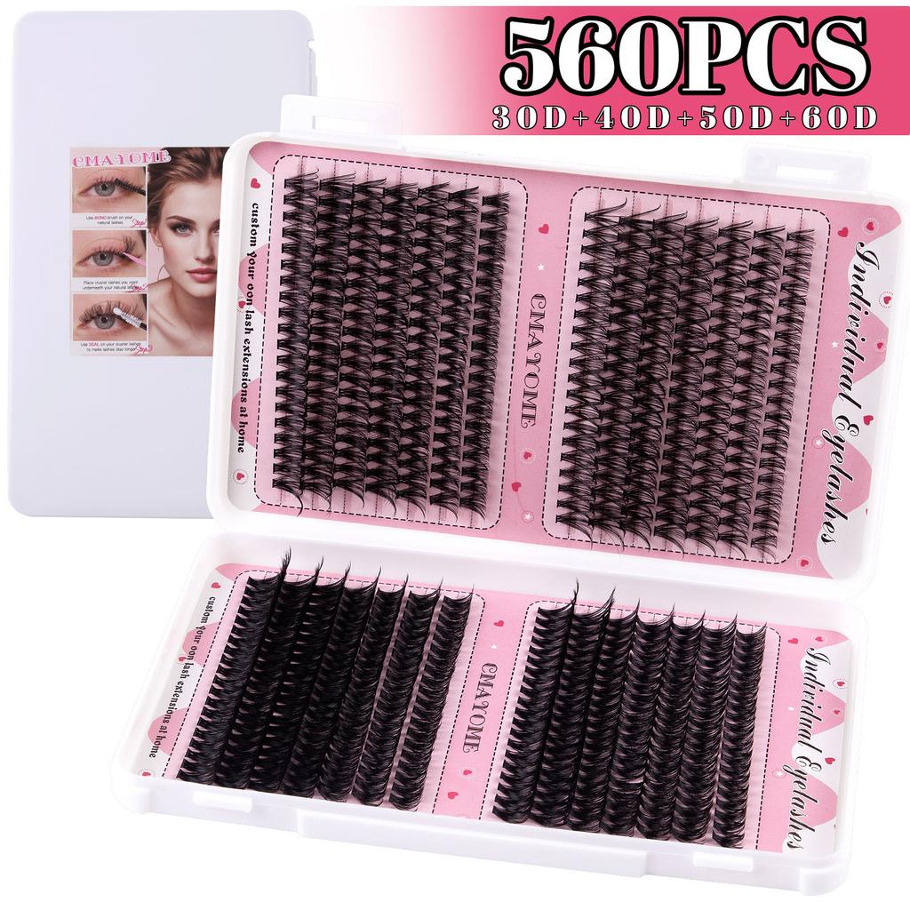 640 Tufts Of Diy Single Tufts Of Hair 10D100D Natural Dense D Song Segmented False Eyelash Extension Set