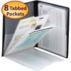 Multi Pocket Organizer Eight Pockets Letter Size Durable Poly Material Stackable Filing Solution Project Management School