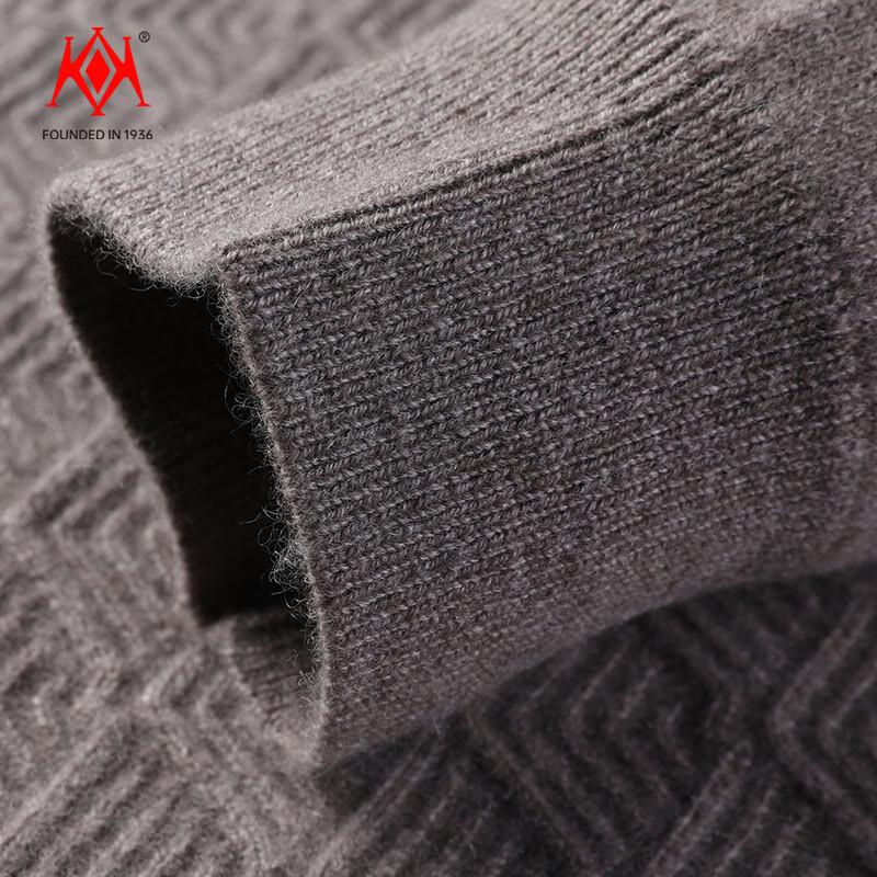 Men's Premium 100% Cashmere Crewneck Plaid Pullover Sweater