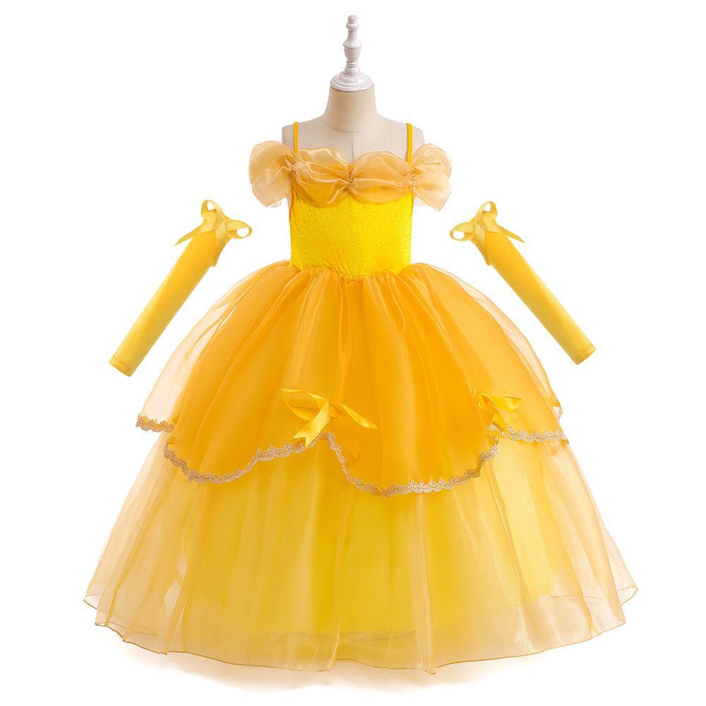 Girls' Belle Princess Cosplay Dress - Formal Halloween & Christmas Outfit