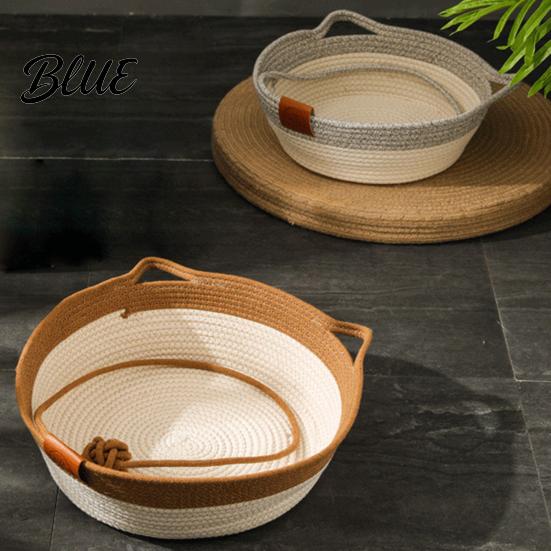 Cesta Traspirante per Gatti Giocattolo Tiragraffi Palla Interattiva Letto a Mano Corda Intrecciata Tappetino per la Salute Dentale