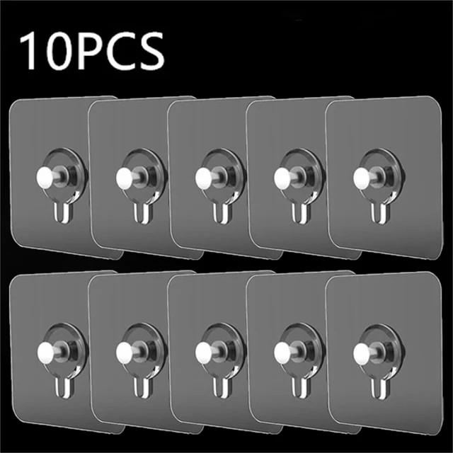 10pcs Strong Adhesive Hooks Picture Frame Poster No Drilling Hooks Waterproof Kitchen Bathroom Accessories Screw Hooks