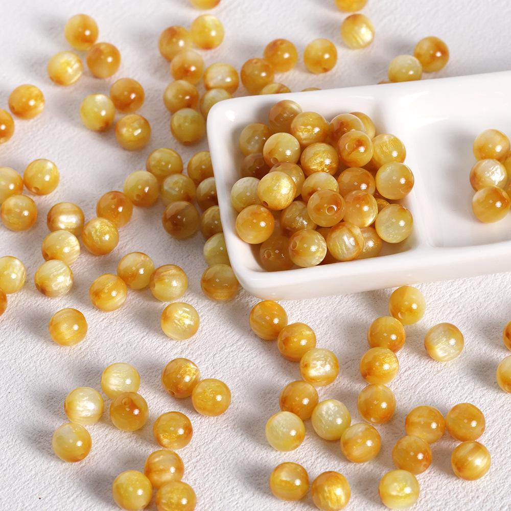 Retro Style Gilded Resin & Acrylic Beads for DIY Jewelry Crafting