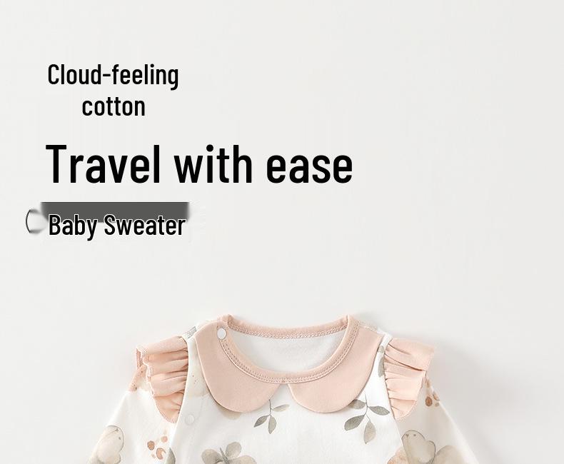 Long Sleeve Autumn Princess Bodysuit for Baby Girls - Newborn Cotton One-Piece Crawling Outfit