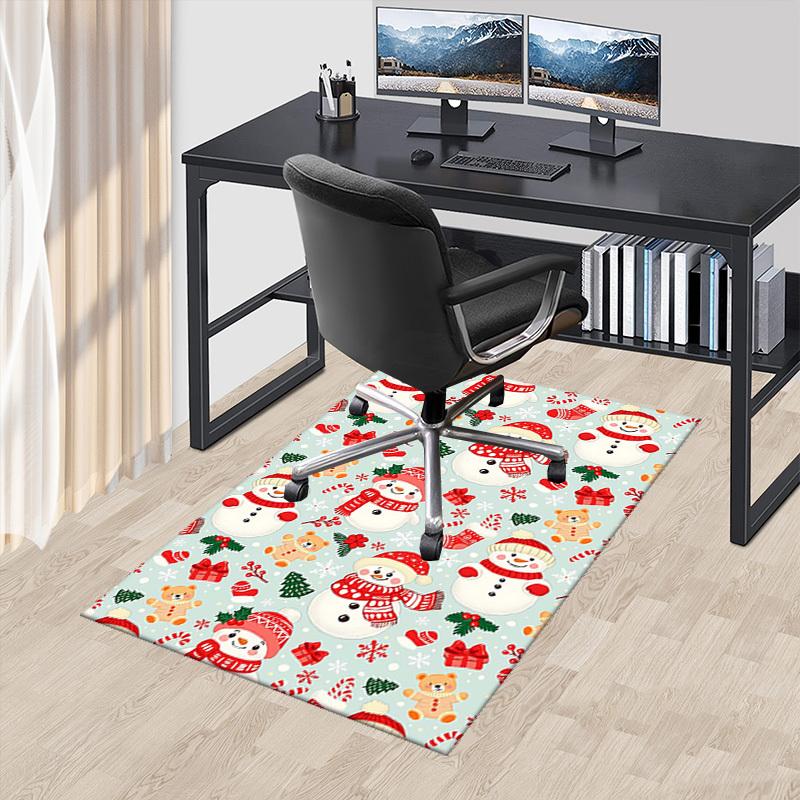 

Christmas Snowman Chair Mat - Anime Cartoon Design, Non-Slip Rug for Office, Home Decor, Living Room, Bedroom, Game Room & Dormitory Carpet - Festive 60cm by 90cm