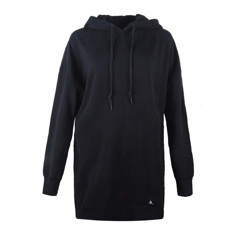 Converse Essentials Pullover Hoodie Dress Sweatshirt Women s Black 10007101-A01 M