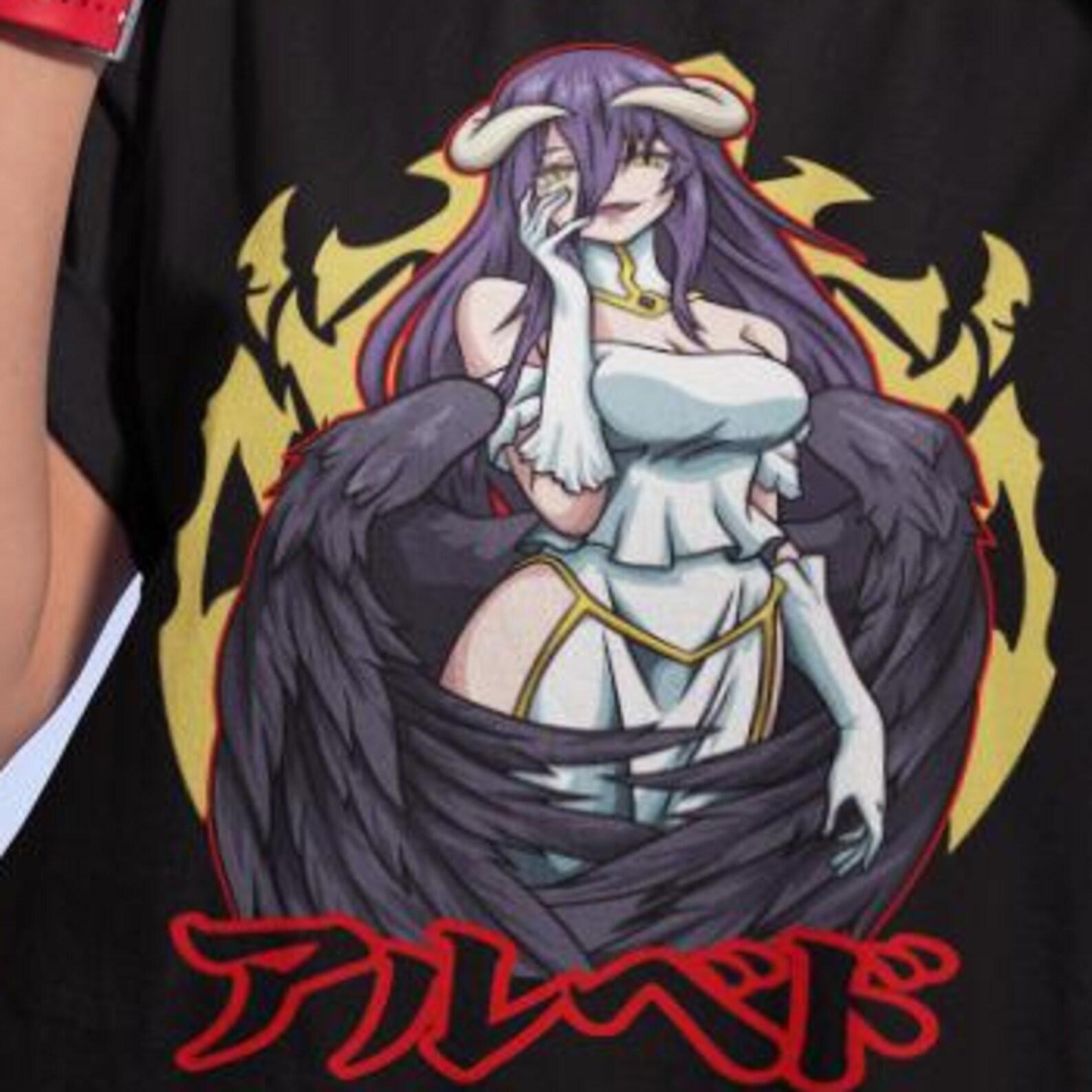 Anime Overlord Ainz T-shirt, Ooal Gown Albedo Skull Demon Girl Succubuss Shirt, Unisex Tee 4XL