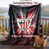 Flannel Blanket Athletic Bilbao FC Print Custom Name Text Soft Throw for Sofa Bed