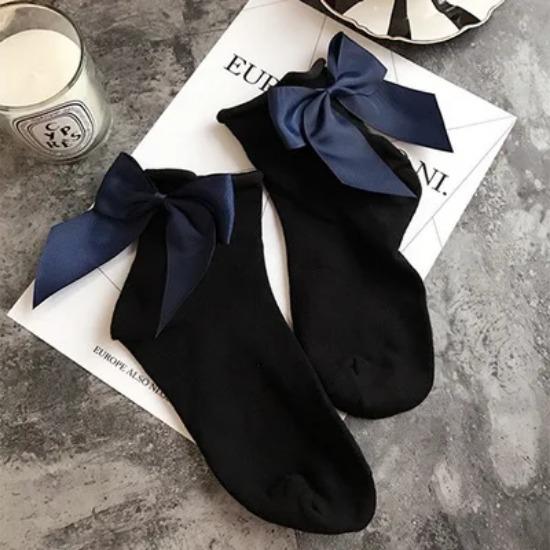 27 Colors Japanese Streetwear Socks Women's Bow Socks Fashion Female Patchwork Candy Color Short Socks Cute Ladies Knot Sokken