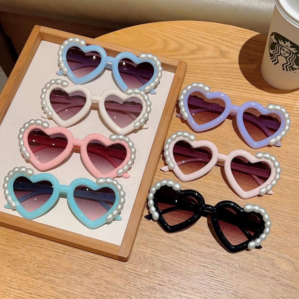 Cute Children's Sunglasses, Boys' and Girls' Sunglasses, Heart-shaped Sunshade Glasses, Decorative Glasses