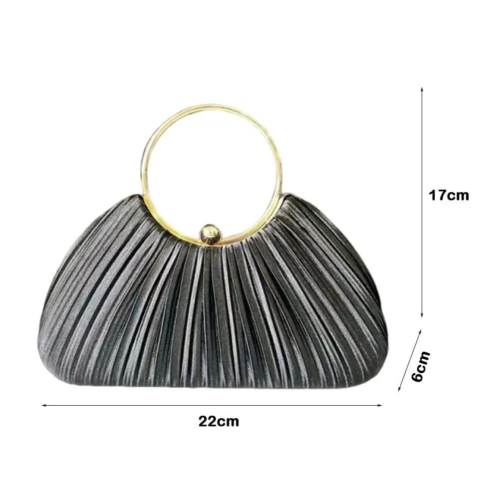 Luxury Multi Color Wrinkled Banquet Bag Handmade Wrinkle Evening Bags Circular Handbag Women Bolsa mujer Sac femme