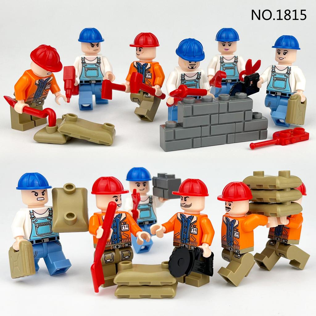 1815 City Series of Construction Project Lidský model skládající se z malých částic Stavebnicové hračky
