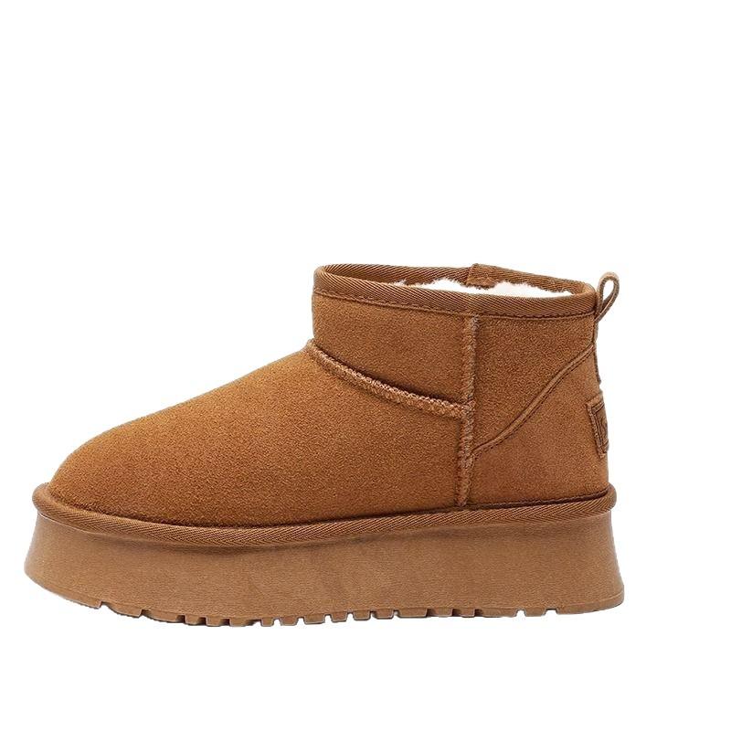 Fur Integrated Thick-soled Snow Boots Women's 2025 Winter New Warm Thick-soled Heightening Northeast Snow Boots Cotton Boots