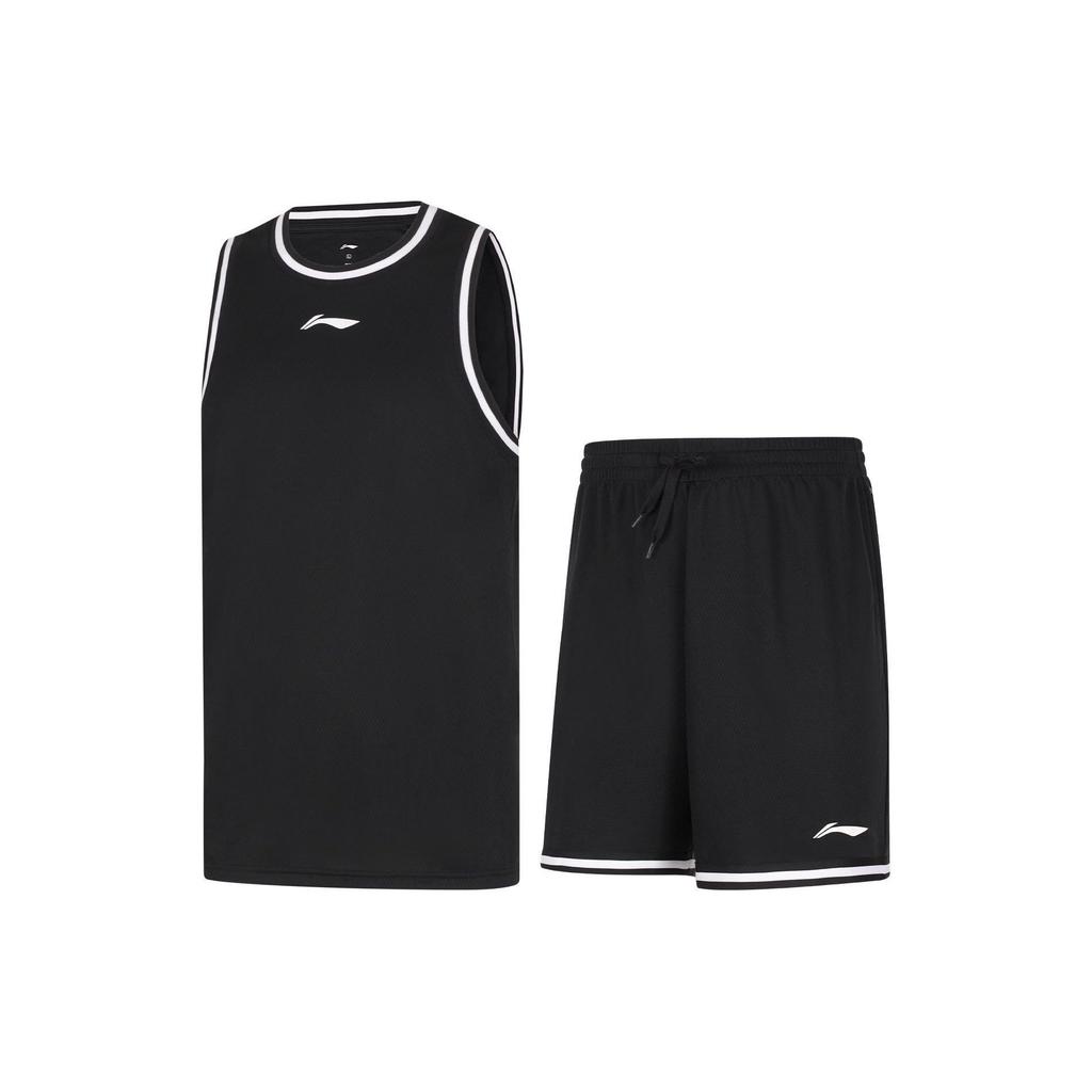 Li Ning CBA Kollektion Basketballanzug Herren Schwarz AATU017-2