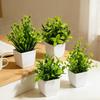 4 قطع نباتات خضراء صغيرة اصطناعية في أصيص نباتات صغيرة مزيفة مع أصيص للمنزل والمكتب والديكور الداخلي للطاولة والرف وديكور الحمام الريفي