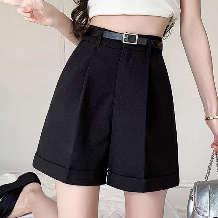 

Women s Plus Size High Waist Wide Leg Black Casual Shorts - Summer 2026 2XL - Recommended for 130-160 Jin