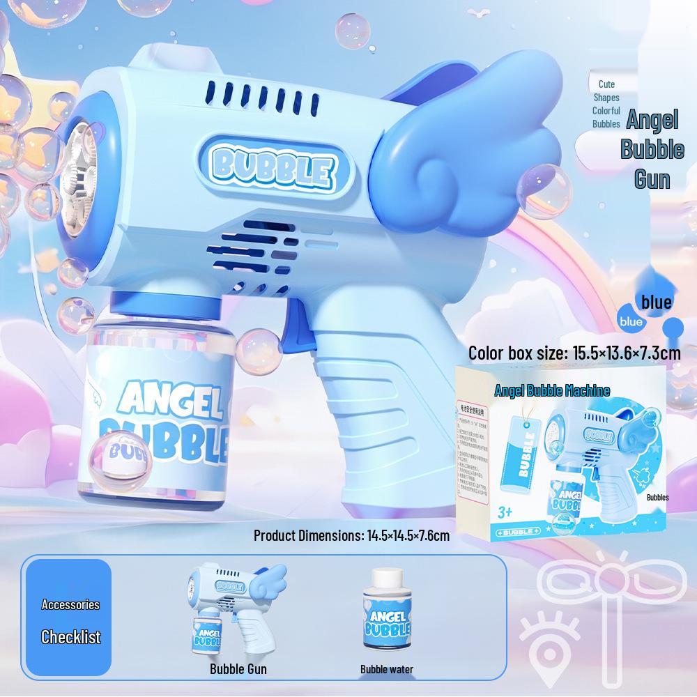 Children s No-Leak Automatic Bubble Gun - Rechargeable Angel Handheld Toy