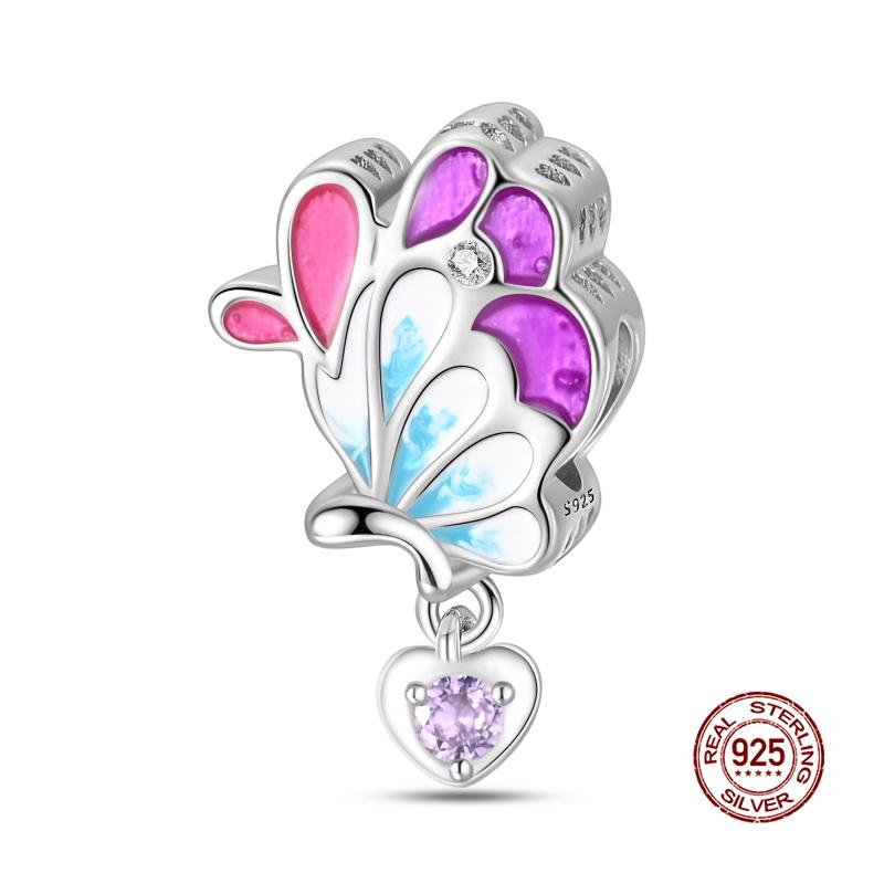 

Charm Copper Fit 3Mm Original Bracelet Necklace Womens Bouquet & Butterfly Charm Bead Diy Fine Jewelry Gift New