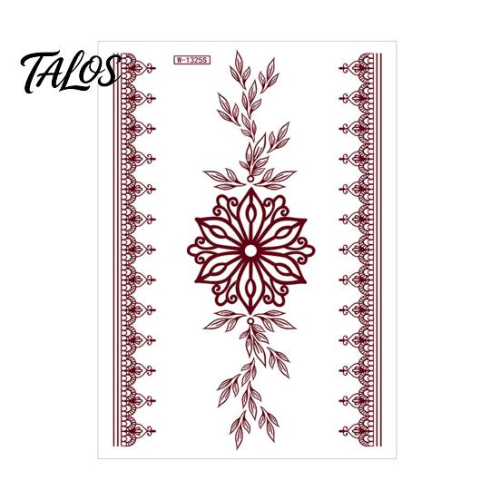 Temporary Tattoo Sticker, Flower Lace Lotus Pattern Fake Tattoos for Women Men, Waterproof DIY Face Arm Leg Body Art Decoration for Masquerade Party
