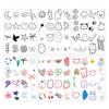 JELUNA Fluffy Cute Black and White Illustration Tattoo Sticker 6-Piece Set T-122, 1 Set