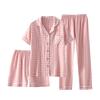 Cotton Gauze Couples Sleepwear Set With Sleeveless Shorts For Summer Home Lounge