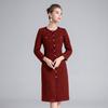 Elegant Single-Breasted Coat Dress for Middle-Aged Women - Perfect for Autumn and Winter