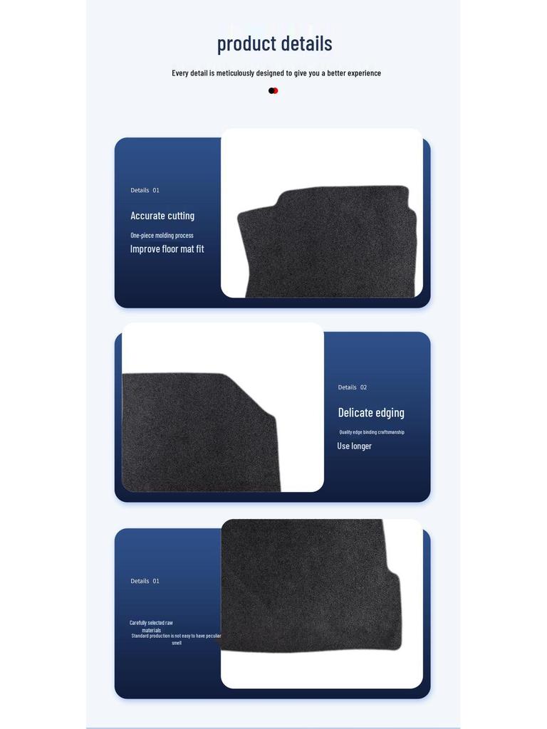 Durable Black Nylon Car Floor Mats for Hongqi HS5 (2019-2022)