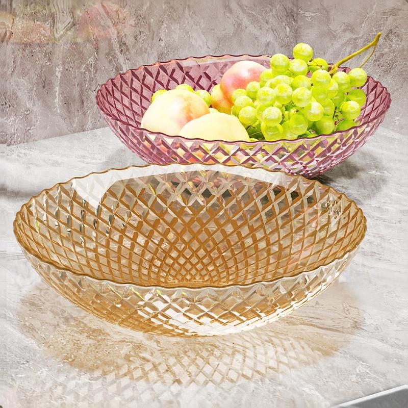 Exquisite Flower Shaped Transparent Fruit Plate Plastic Dessert Salad Tray Light Luxury Household Snack Plate