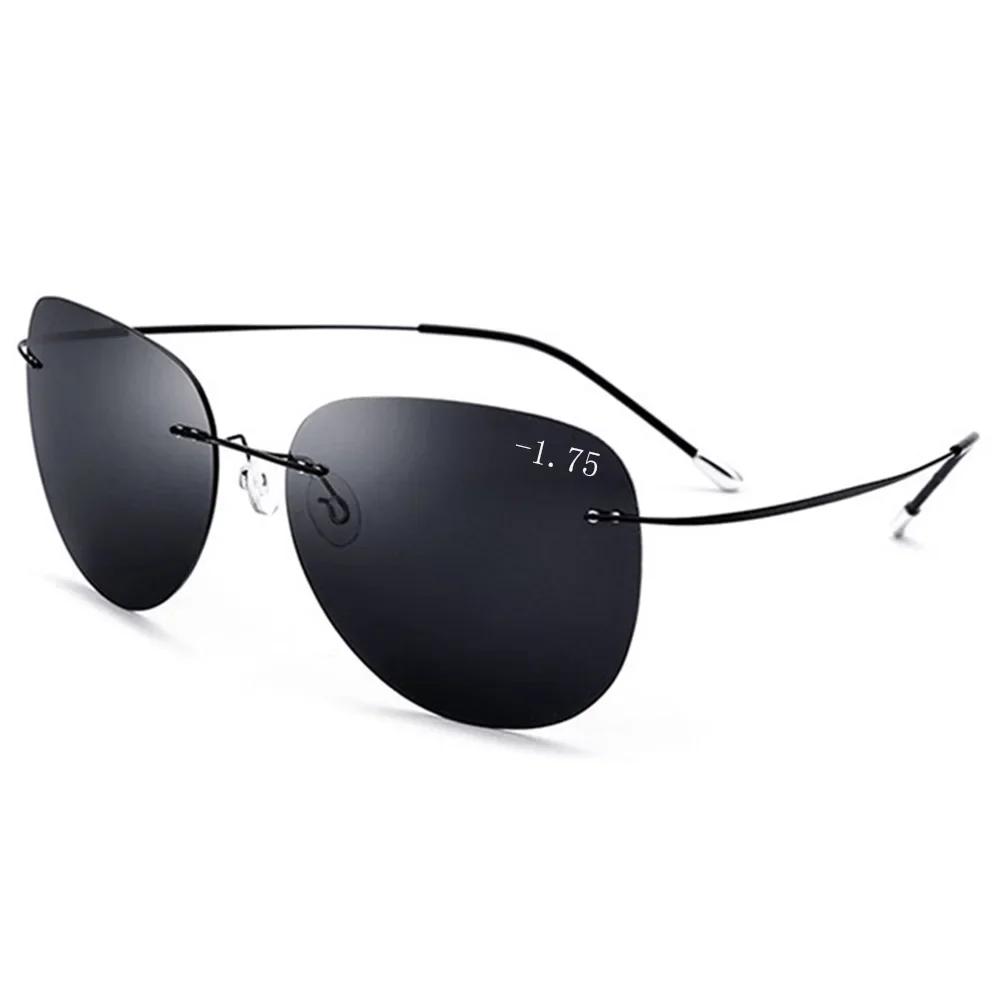 Rimless Ultralight Mirror Polarized Sunglasses Polarized Sun Glasses gray lens чёрный