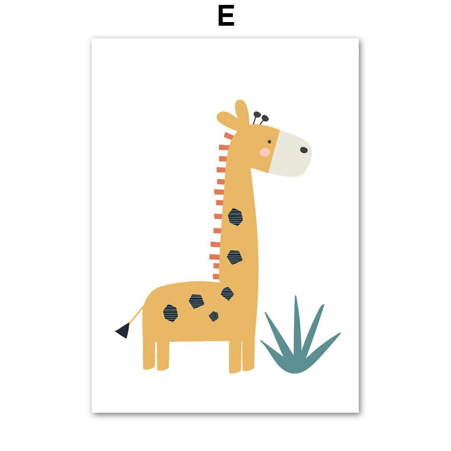 Lion Éléphant Girafe Crocodile Arbre Arc-en-ciel Crèche Art Mural Peinture sur Toile Affiches Et Impressions Images Chambre Bébé Enfants Décor