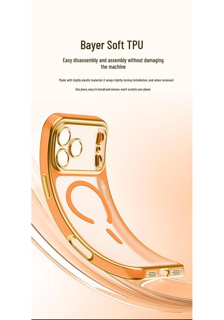 iPhone 17 Pro Max Case: Two-Color Electroplated, Magnetic, Transforms into All-Inclusive Transparent Protective Shell