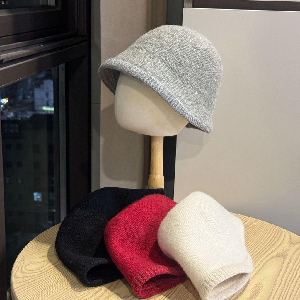 Autumn and Winter Warm and Versatile Wool Cashmere Fisherman's Hat Women's Personalized Irregular Knitted Basin Hat with Long Front and Short Back