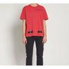 Off-White Camiseta de Manga Curta X Champion Co-Branded com Bainha Destruída Masculina Tops Vermelho OMAA029S188740502010