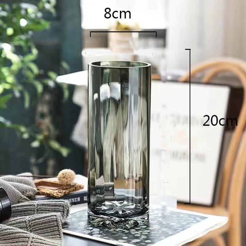 Nordic Cone-Shaped Transparent Glass Vase for Lucky Bamboo and Flowers