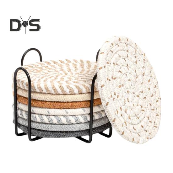 

8 шт. подставок под горячие блюда, термостойкие подставки под горячее для кухни, большие подставки под горячие кастрюли и сковородки, впитывающие воду прихватки с полкой для хранения 1 Set разноцветный