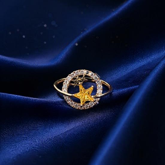 Clothing Decorative Pin Rhinestone Planet Star Brooch Pin, Hollow Badge Women Jewelry, Accessory for Suits Coats Scarves Shawls Bags Cardigans Jewelry