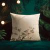 Chinese Style Simple Bird Flowers Cushion Cover Silky Elegant Comfort Sofa Bed Invisible Zipper Beach Pillowcase