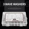 ABYA 320Pcs Carbon Steel Compression Type Wavy Wave Crinkle Spring Three Wave Washers Assortment Kit