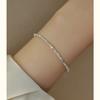 Minar 2024 Summer Colorful Crystal Irregular Pearl Beaded Bracelet for Women Silver Color Beads Coin Elastic Charm Bracelets