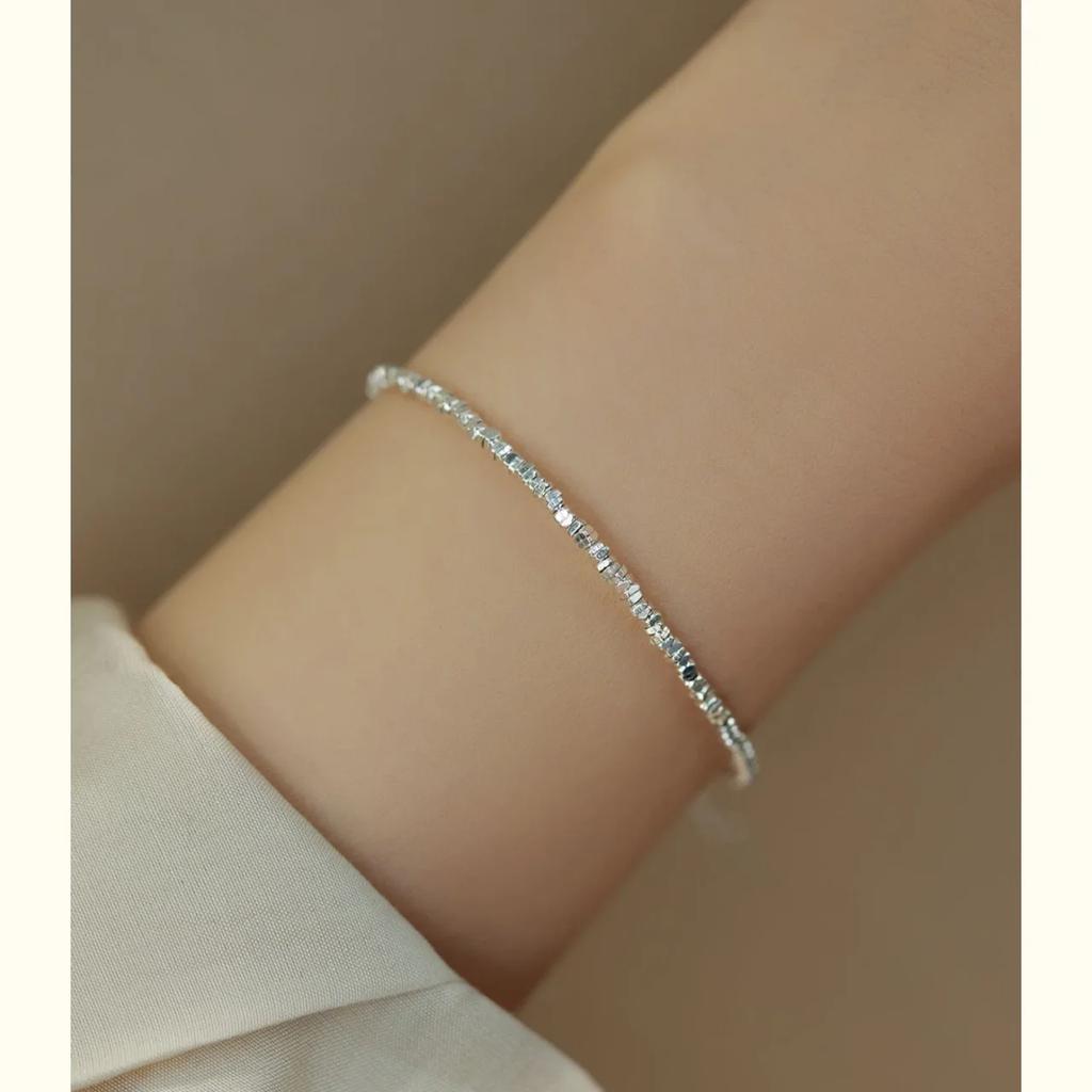 Minar 2024 Summer Colorful Crystal Irregular Pearl Beaded Bracelet for Women Silver Color Beads Coin Elastic Charm Bracelets