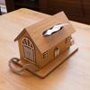 Wood Grain House,Shaped Tissue Box, Modern Country BB Design with Wooden Jute Rope Tray,Nightstand Deco,rMultipurpose Vintage Style Storage Box