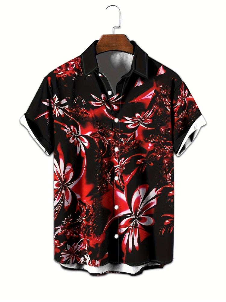 Hawaii Funny Monkey Print Beach Shirt Summer Casual Men s Short-sleeved Button Shirt, Beach Coconut Trees Men s Collar Shirt S