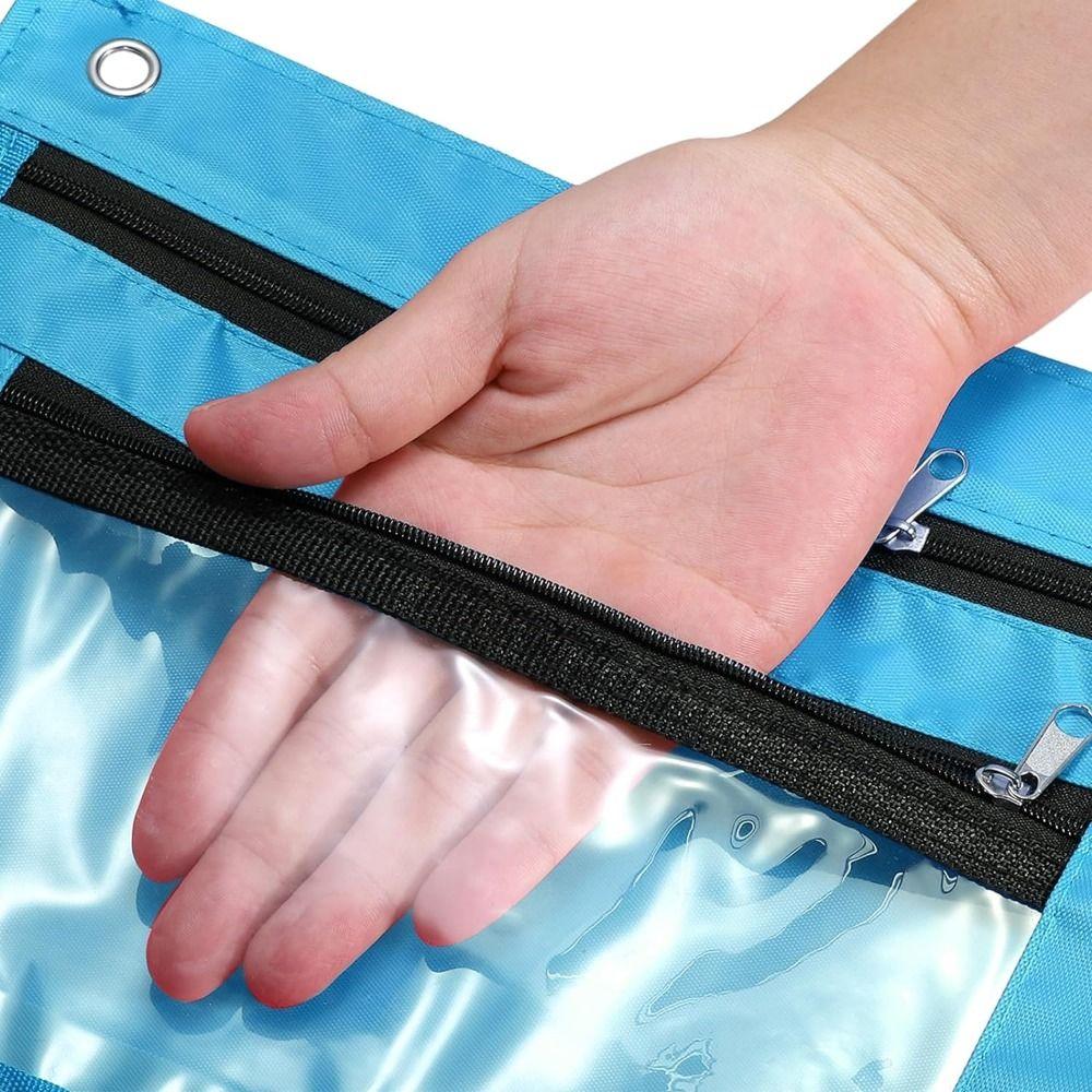 Expandable Pen Holder Binder Pouch Double Layer Pencil Case Colorful Storage Bag  Office