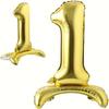 32" Zlaté Fóliové Číselné Balónky 0-9 Lesklý Metalický Povrch, Ideální pro Narozeniny, Výročí Oslavu a Výzdobu Pokoje, Narozeninové Balónky