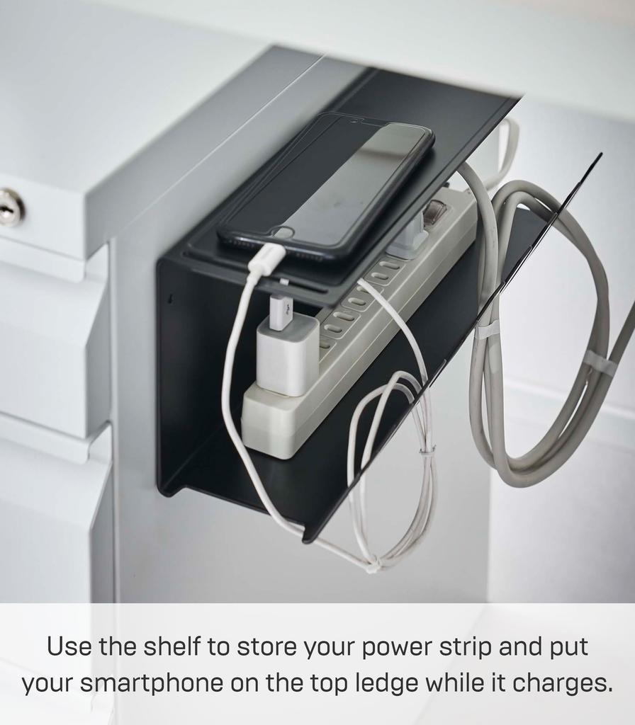 Yamazaki Jitsugyo 6050 Board Tweezers and Wood Screws Power Tap Storage W34 X X Neat and You Can Choose How To Install It [Gypsum Included] Under-desk