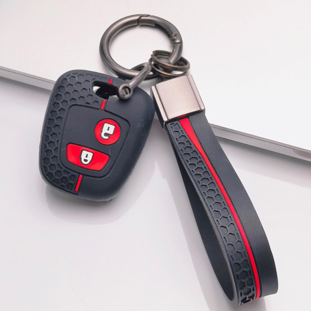 Anti Slip Car Key Protector for Peugeot 107 207 307 407 206 306 406 Citroen C1 C4 C2 C3 with Keychain Anti Scratch Shockproof Key Shell Accessory