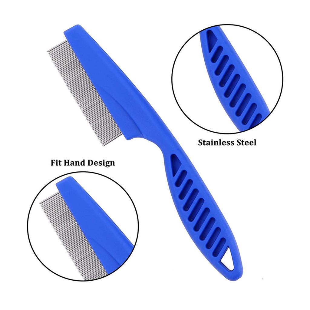 6 Pcs/set Pet Flea Comb Stainless Steel Head Lice Comb Fine Tooth Dogs Cats Grooming Combs Dematting Tool Pet Tear Stain Remove