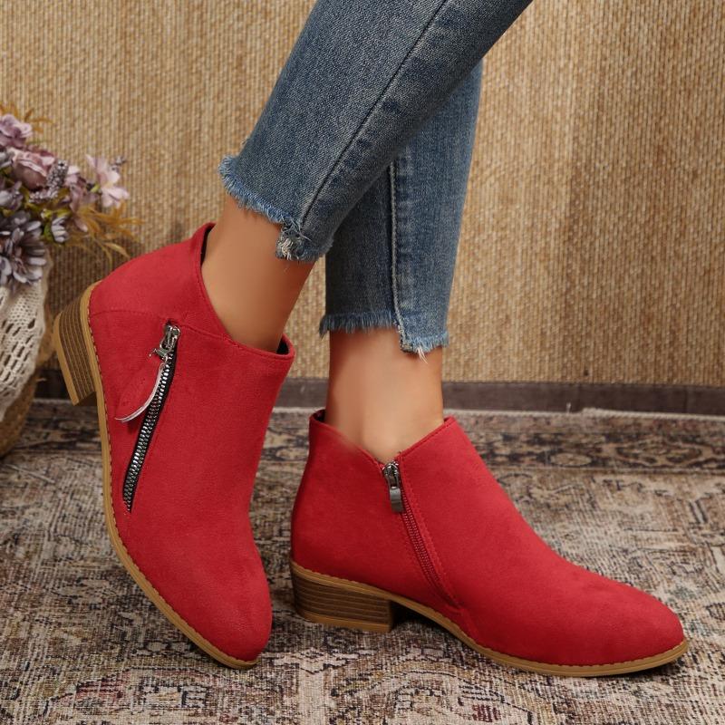 New Style Shoes: Large-sized Double Zipper Thick-heeled Women's Boots, Outerwear Boots for Women
