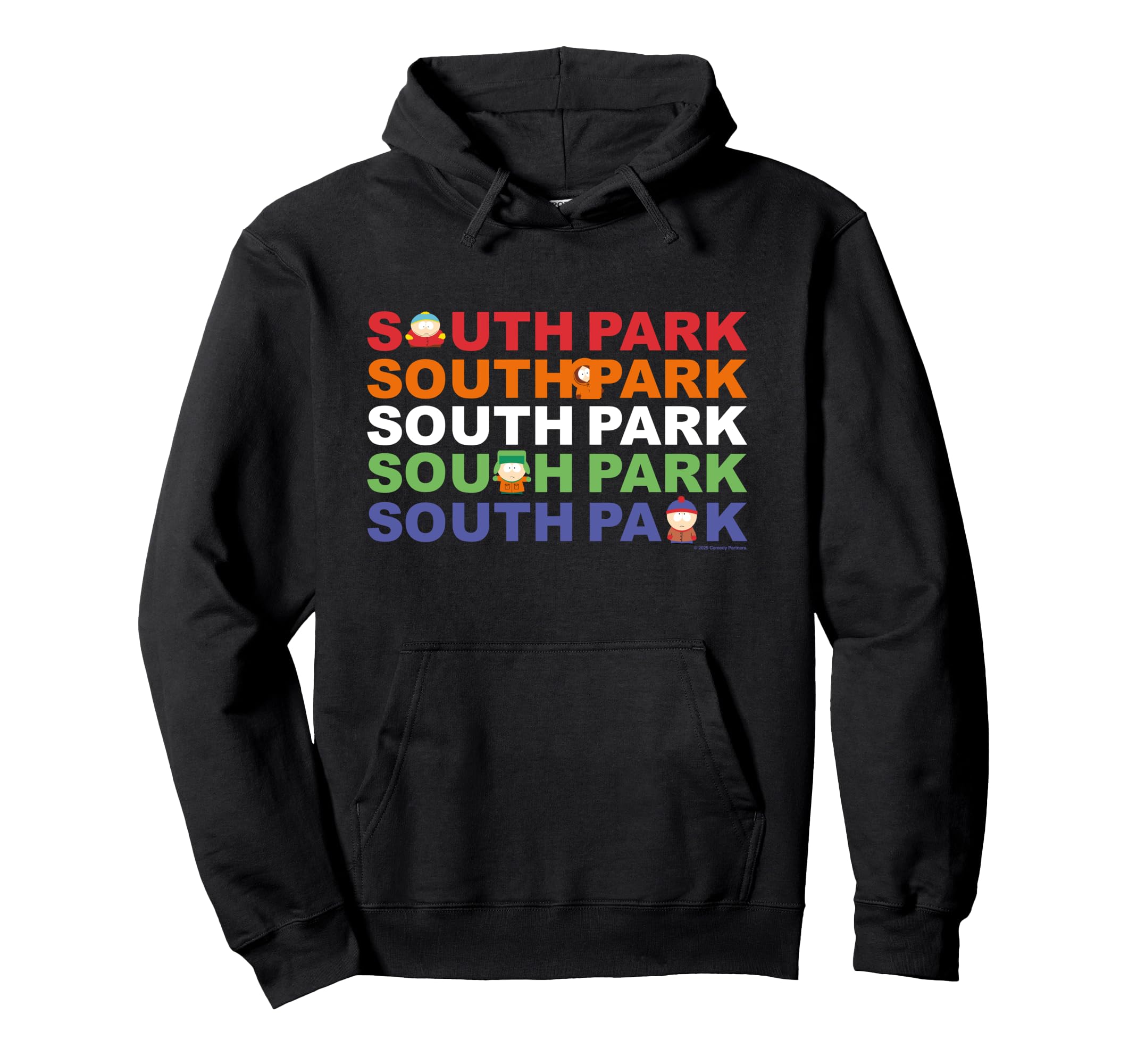 Худи с цветным текстом South Park Картман Кенни Кайл и Стэн