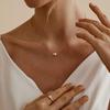 Cross-border Fashion: Simple Gold Chain Necklace with Faux Pearl Pendants